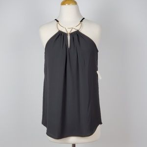 Women's Blouse Spaghetti Strap  Black Top Small